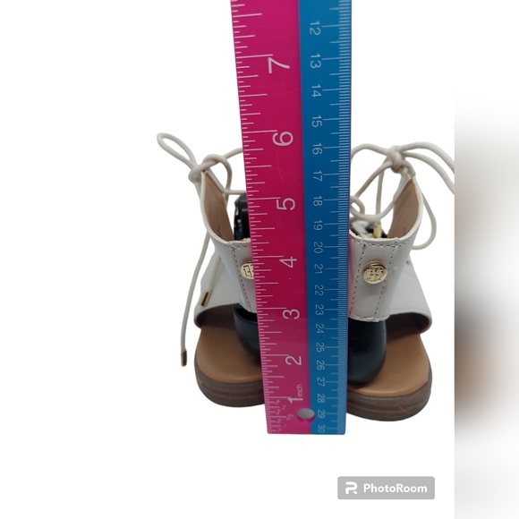 Tommy Hilfiger White Beautie Flat Lace Up Sandals Women's Size 7 1/2 M - Picture 6 of 7